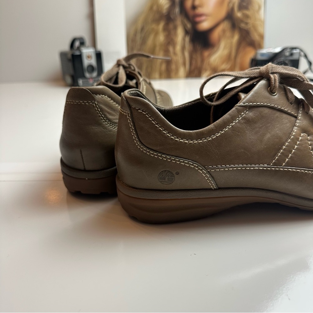 Timberland Brown Leather Oxford Walking Shoes Women’s 8M Gorpcore - Picture 4 of 9